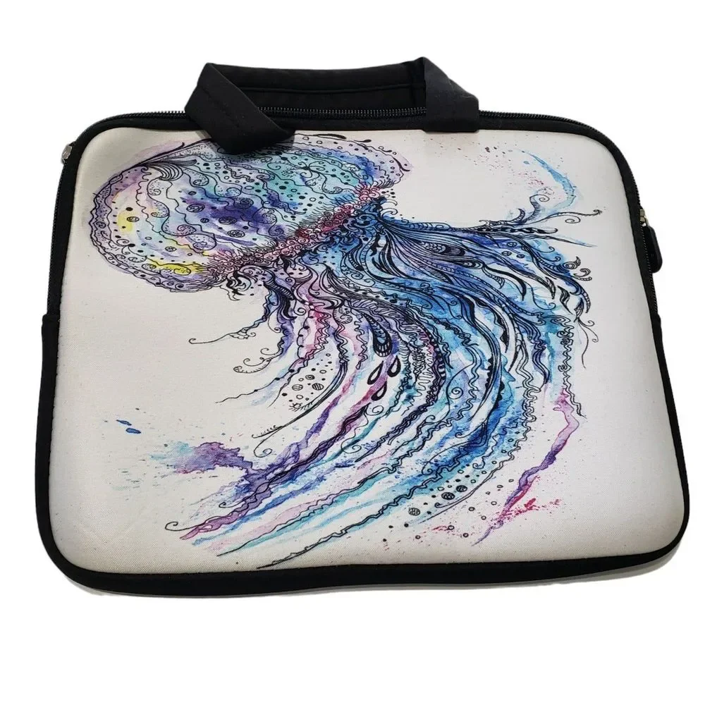 Jellyfish Soft Side Zippered Tablet Pouch Cover with Handle; Approx. 9 x 11